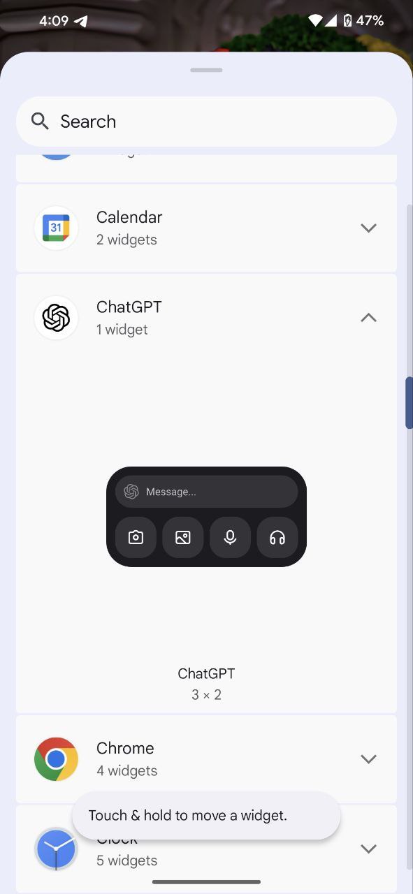 Android ChatGPT Widget