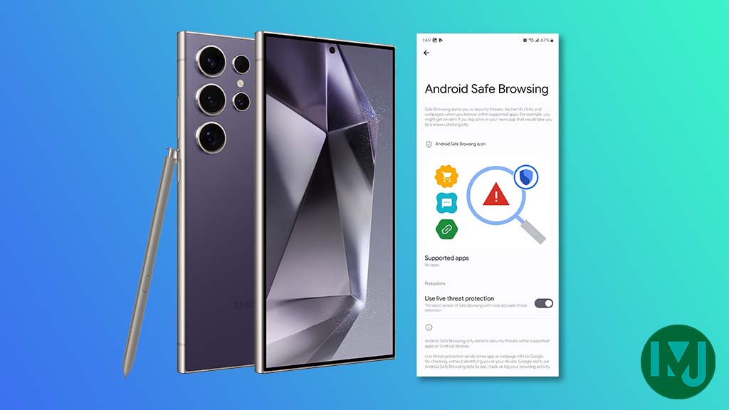 Samsung Galaxy S24 Android Safe Browsing
