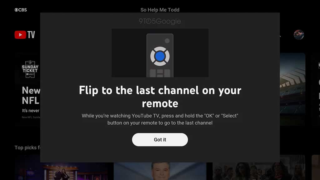 YouTube TV Last Channel