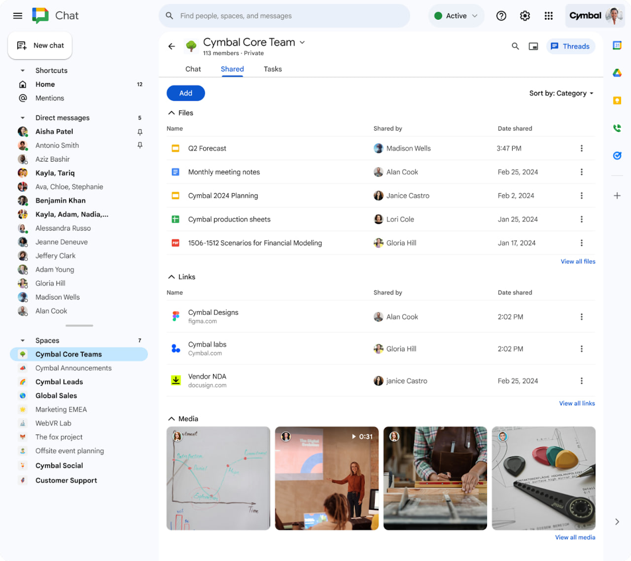 Google Chat Shared File Management