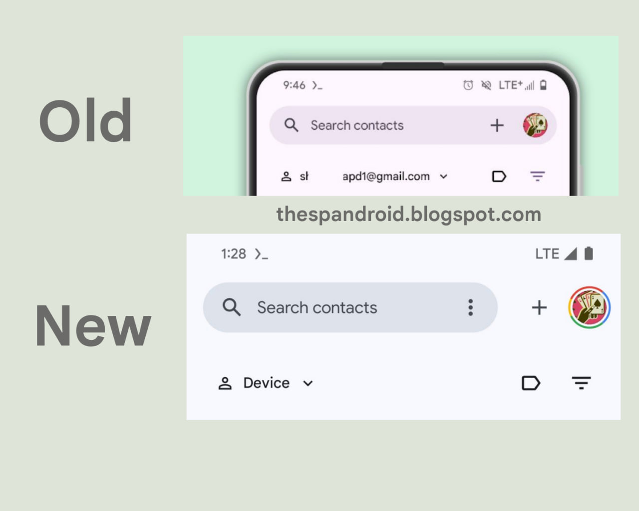 Google Contact Play Store-like Search Bar