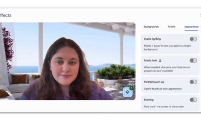 Google Meet Face Touch-up filters