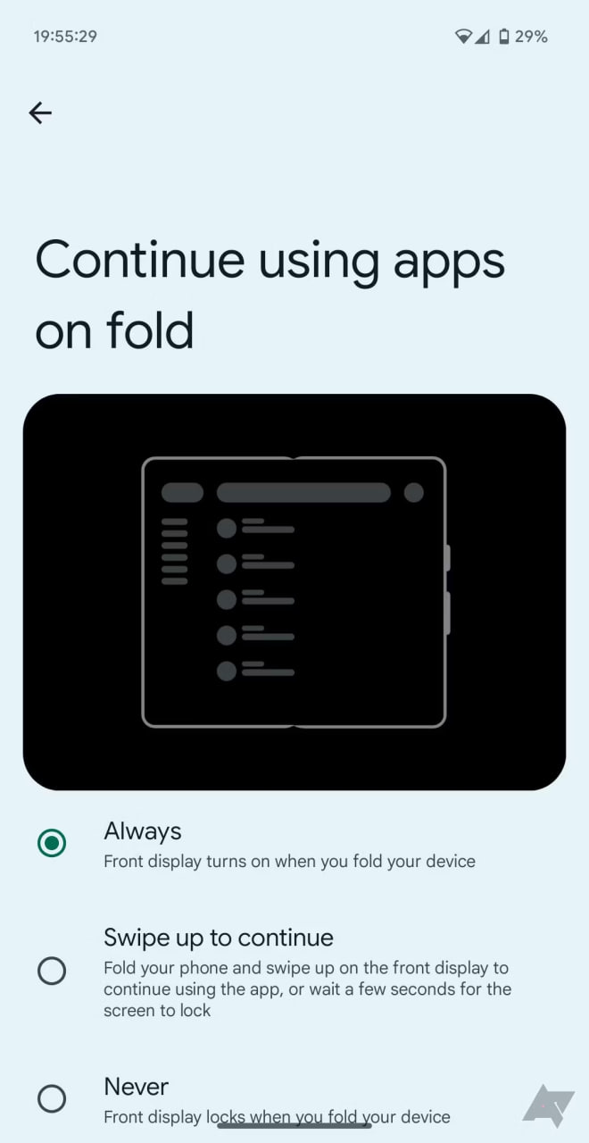 Android 15 DP2 Google Pixel Fold Swipe up to continue