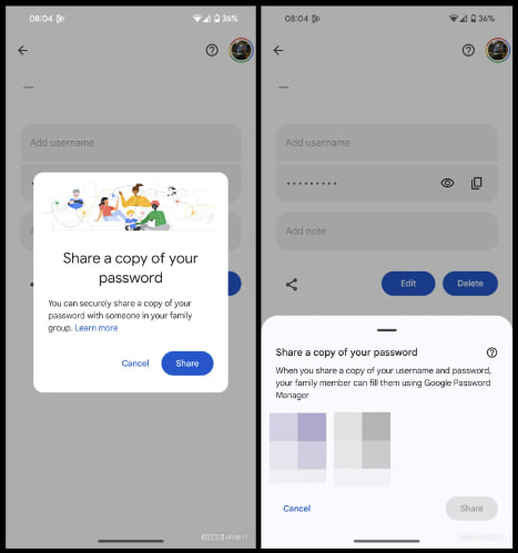Android Password Manager Family Sharing