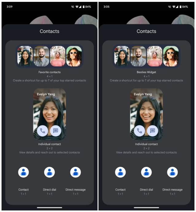 Google Contacts Besties Widget